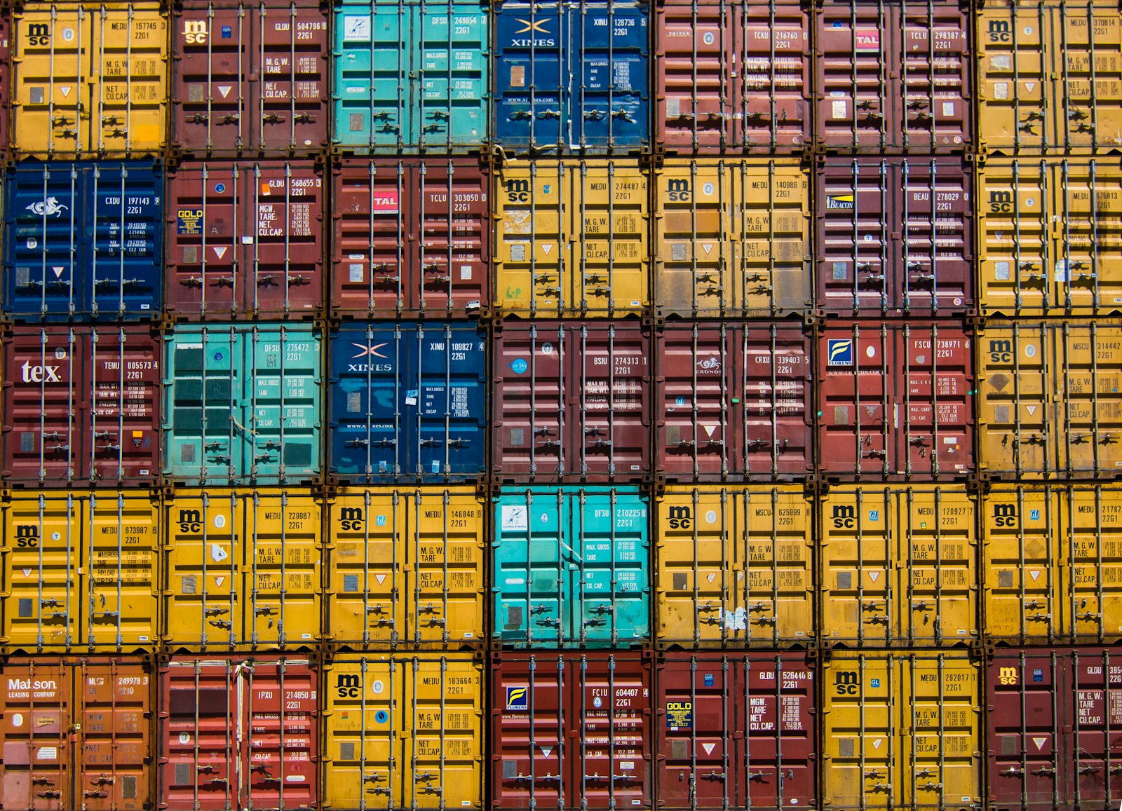 Shipping containers at a major international port