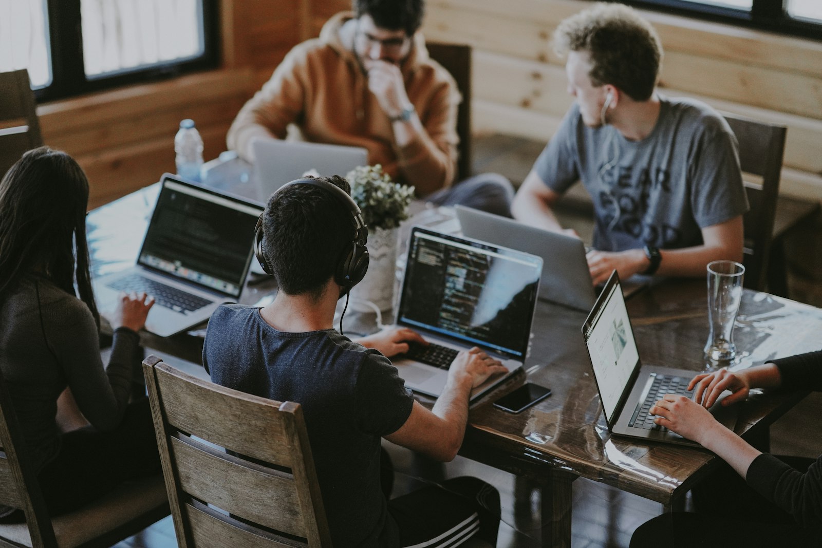 People working in a modern office